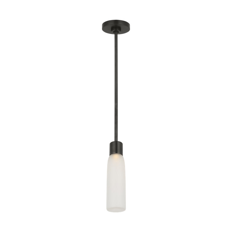 Kelly Wearstler Volver 1-light Small Pendant in Hand Rubbed Antique Brass, Bronze, 17" H x 2.5" W
