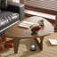 Table basse moderne Mid Century, table basse triangulaire en bois massif pour le salon, table à thé moderne pour la maison, 50,4 x 30,7 x 16,5-1236363636-1228855752