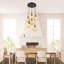 Lustre suspendu en verre pour salle à manger, luminaire suspendu 6 lumières Moder