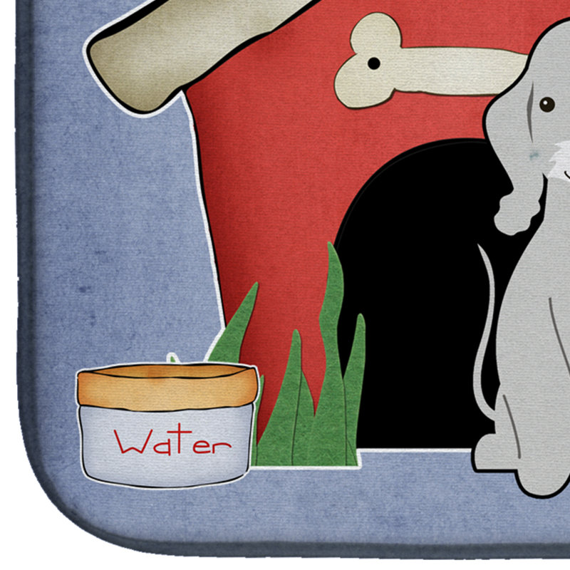 Tapis de séchage bedlington terrier dog house, Gris
