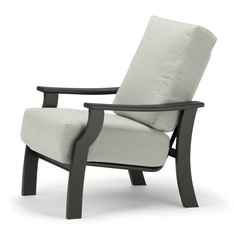 St. Catherine Outdoor Lounge Chair, Textured Graphite, Canvas Granite Sunbrella® Canvas