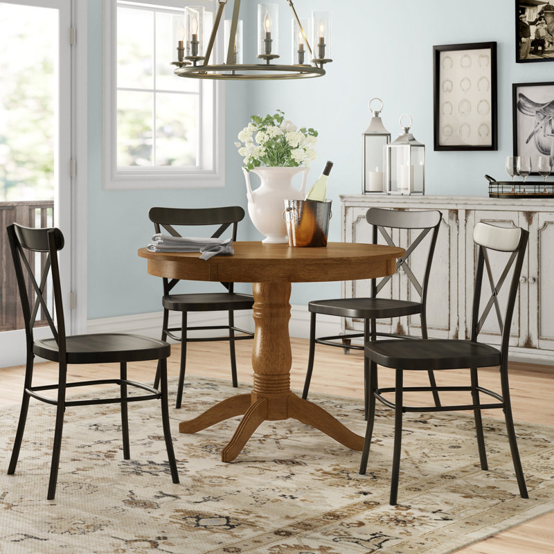 Ensemble repas pour 4 personnes Aliha, Noir antique