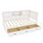 L-Shaped Bed Frame With Drawer And And Bookcase,Corner Bed Wooden Captain Bed With Led Downlight And USB Port-732193115