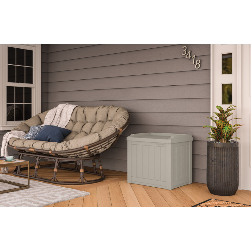 Compact Resin 22-Gallon Storage Seat in Light Taupe