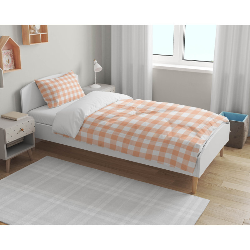 Ensemble d'édredon léger en vichy Proper, Pêche
