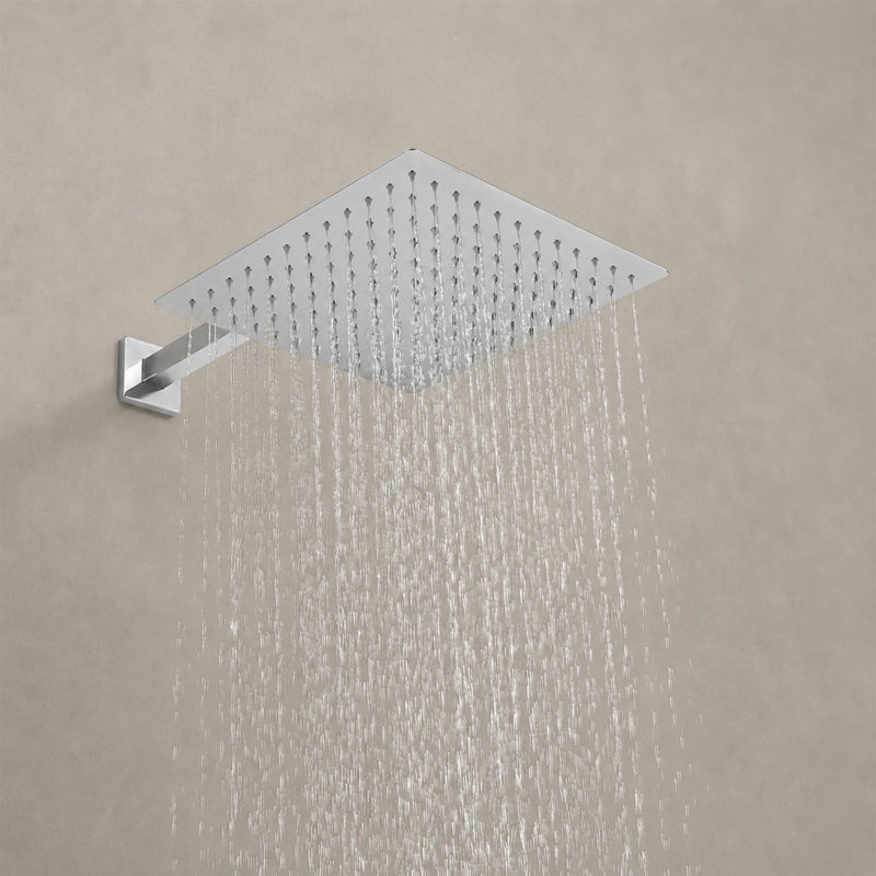 Kubik 10 in. Square Shower System with Tub Spout (Valve Included), Polished Chrome
