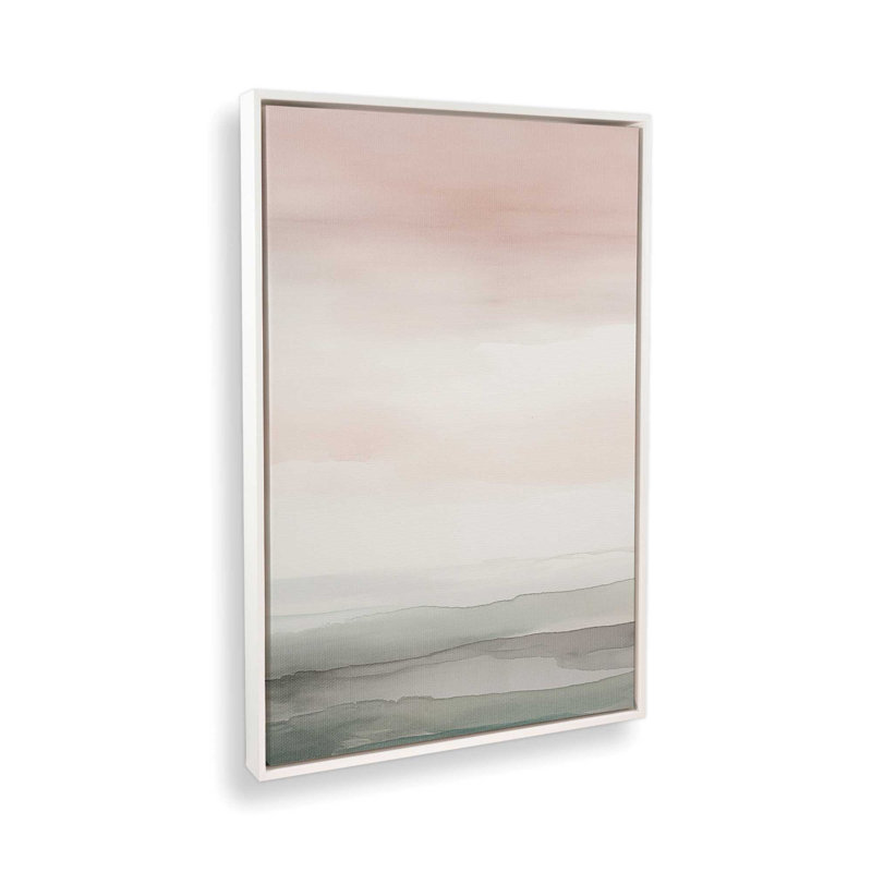 «Peach Tranquility III», reproduction sur toile, Cadre opaque blanc, H 48,75 po x l 32,75 po x P 1,75 po