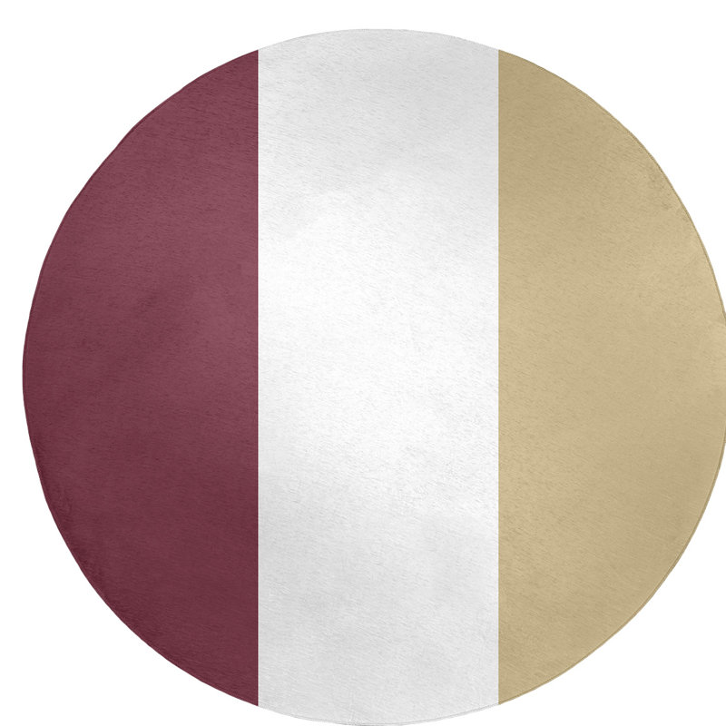 Tapis de zone rouge/beige, Rond 5 pi