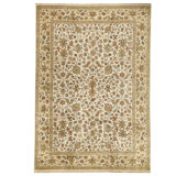 Hand Knotted Wool Area Rug in Ivory And Gold