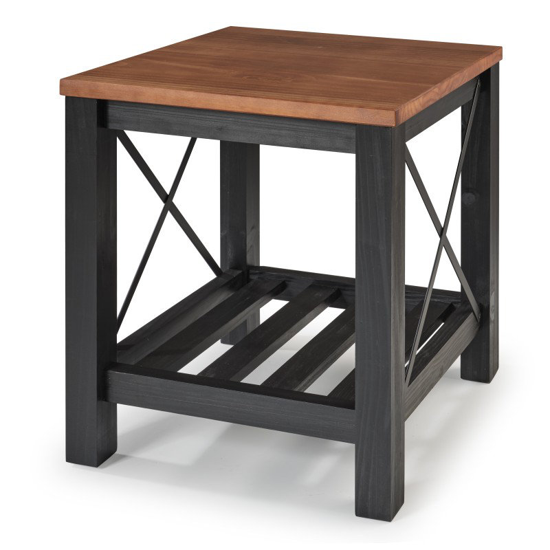 Solid Wood End Table, Black