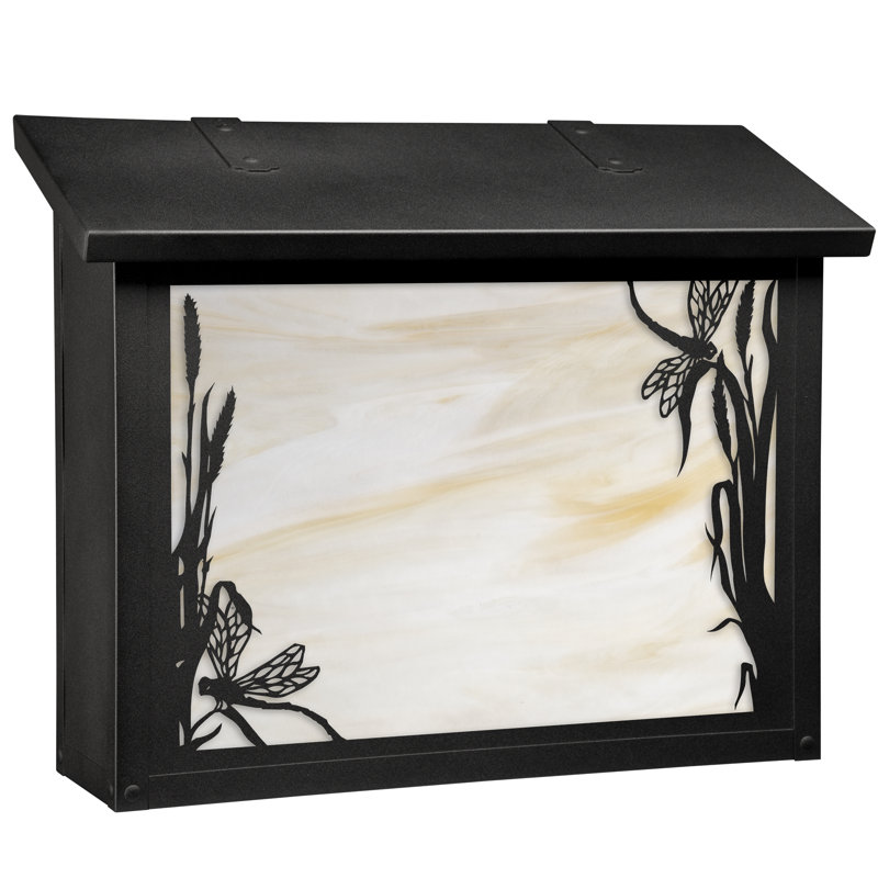 Boîte aux lettres murale, Noir texturé, Blanc vaporeux