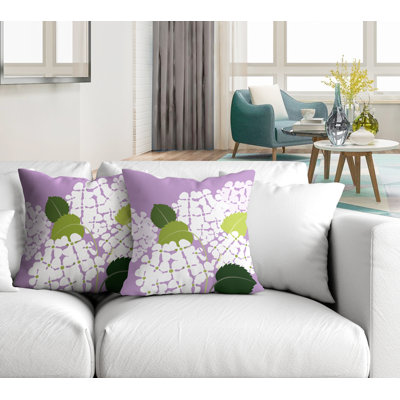 Floral Outdoor Reversible Throw Pillow