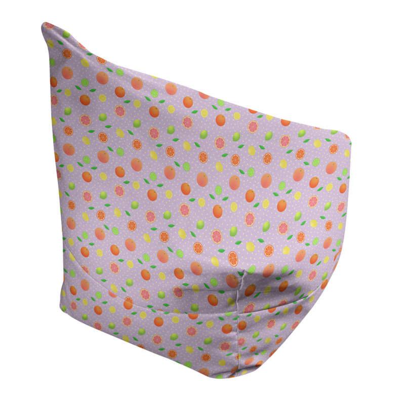Sac de pois Leffel, Housse de pouf, H 38 po x l 42 po x P 29 po, Lavande / orange / vert