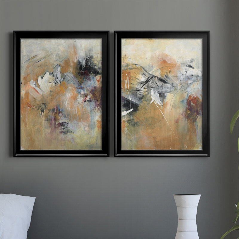 «Frozen Spring I», ensemble de 2 impressions sur toile encadrées, Cadre noir, H 36,5 po x l 26,5 po x P 1,25 po