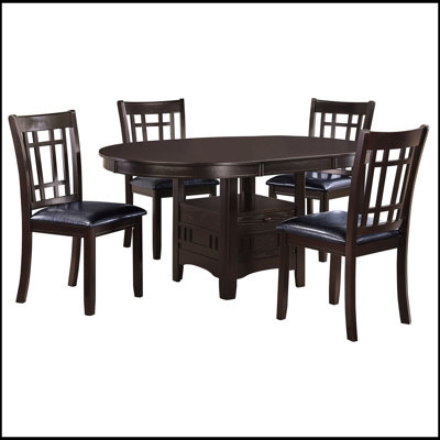 Hester Black and Espresso 5-Piece Dining Set with Sturdy Construction and Spacious Table for Elegant Family Gatherings