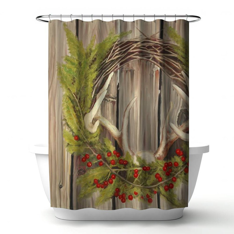Shower Curtain HO11 – Polyester Shower Curtain, Dye Sublimation Print, 71" W × 74" L