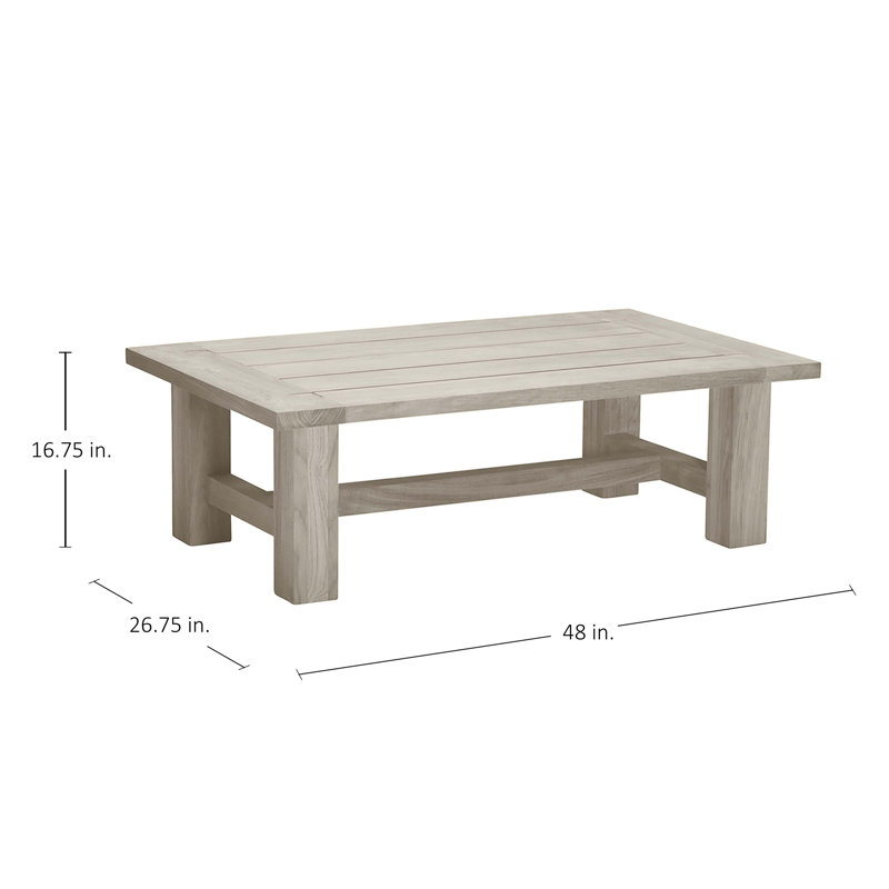 Croquet Teak Outdoor Coffee Table, Oyster Teak
