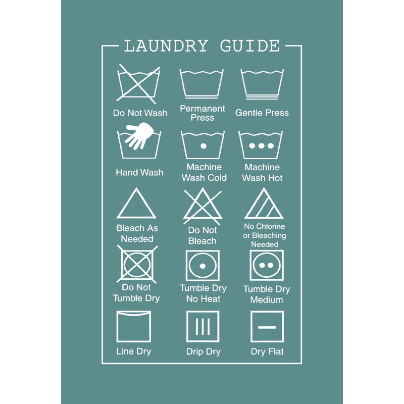 Laundry Guide Symboteal - Graphic Art Print, 76cm H x 51cm W, Wrapped Canvas