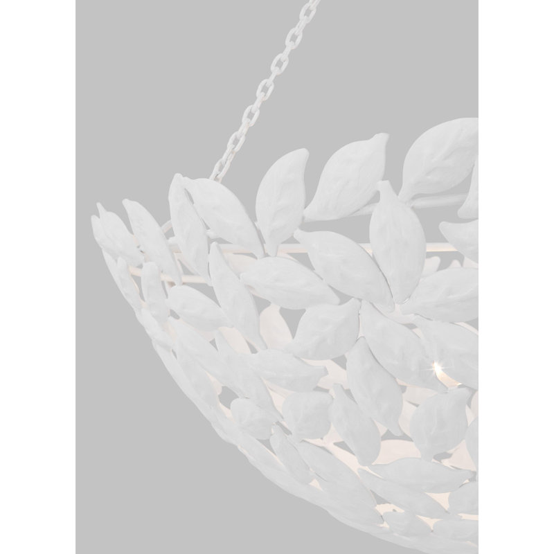 Luminaire suspendu bol 6 lumières Brierley, Blanc texturé