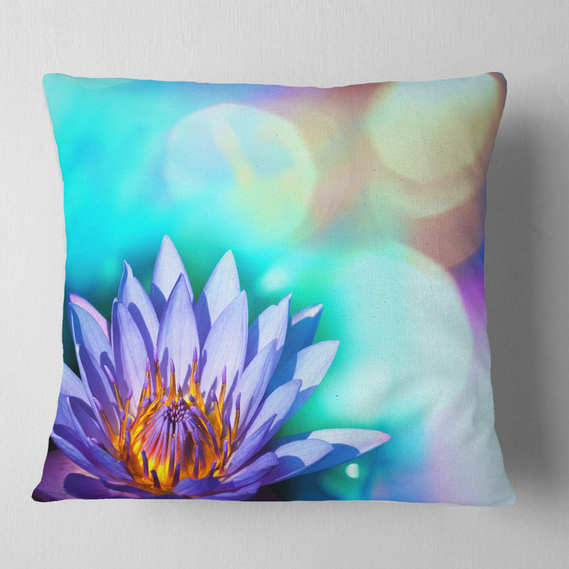 Coussin décoratif fleur de fleurs lotus, 18 po x 18 po, Coussin décoratif