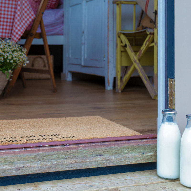 Free Cat Hair With Every Visit Coir Doormat, 60cm W x 40cm L