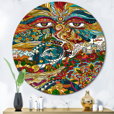 Buddhist Symbol Eyes Of The All Seeing God - Unframed Print on Metal