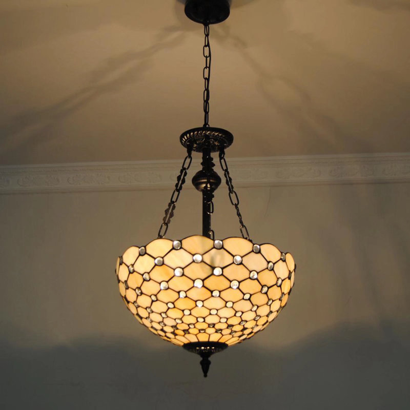 Lustre suspendu 3 lumières de style Tiffany Elyce