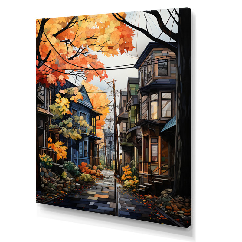 «Cityscape Alleyway Patchwork I» - Impression, Toile tendue, H 32 po x l 24 po x P 1 po