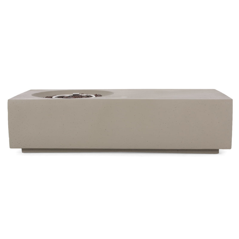 56" Rectangular Concrete Fire Pit Table – 50,000 BTU, Modern Design