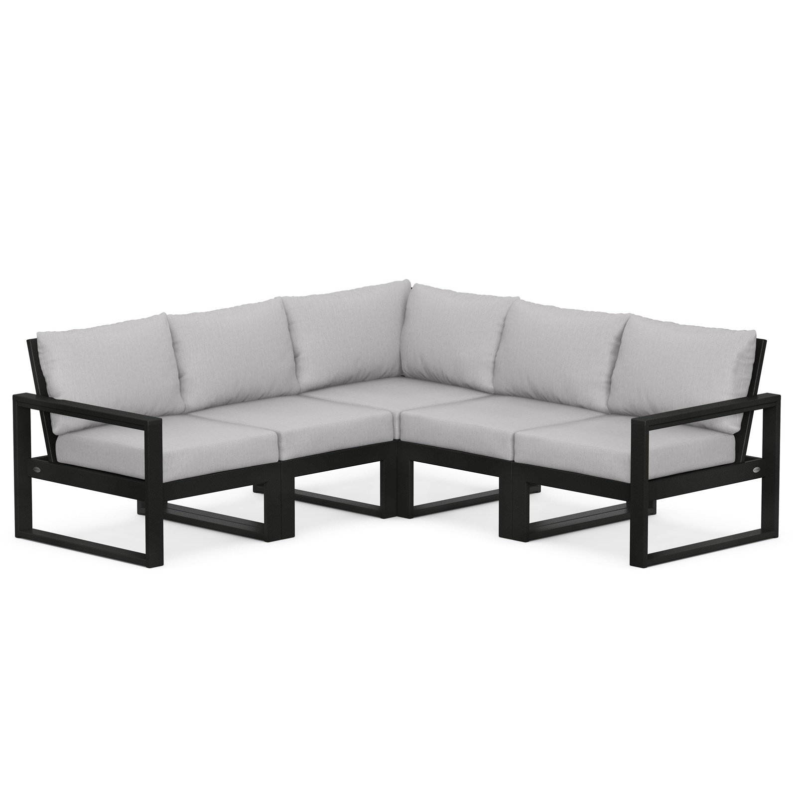POLYWOOD® Edge 85" Patio Sectional, Gray, Black