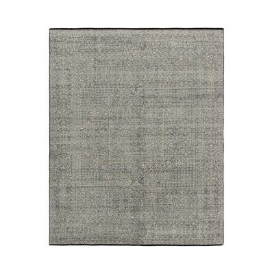 Rug & Kilim's Mamluk Style Rug With Geometric Floral Patterns In Gray And White