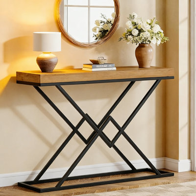 119.9cm Solid Wood Top Console Table