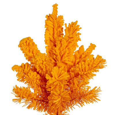 Arbre de Noël artificiel floqué jaune non éclairé
