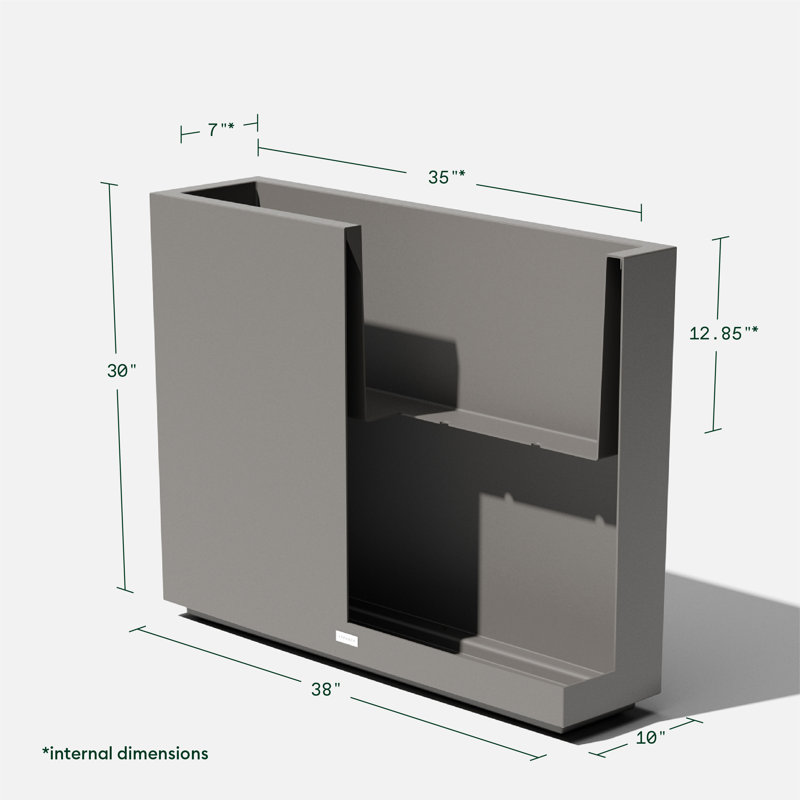Veradek Block Series Medium 30" Gray Recycled Plastic Planter