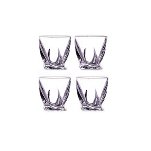 Lemonsoda Double Wall Whiskey Glasses - Hexagon Design - Set of 4 - 300 ml - Elegant Whiskey Glasses for Scotch, Single Malt, Size: One Size