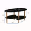 Table basse noire ovale en verre