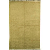 Tibetan Wool Geometric Area Rug in Green