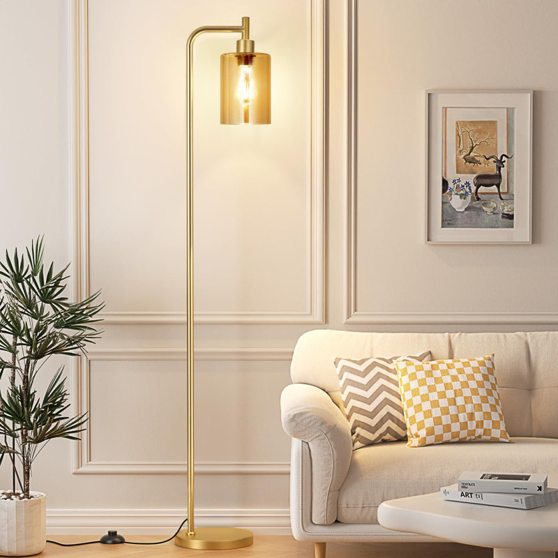Watervliet Black Traditional Floor Lamp, Gold, Gold