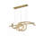 2-Light Dimmable Brass Steel LED Chandelier With Clear Crystal