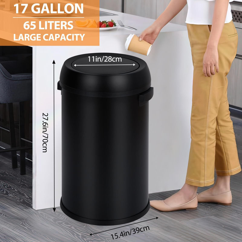 Stainless Steel 17 Litre Swing Top Waste Basket