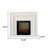 47.24"Modern Simulated Flame Marble Heating Electric Fireplace-433679585