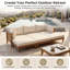 Grands canapés de patio, lit de jour moderne en bois d'acacia pour piscine