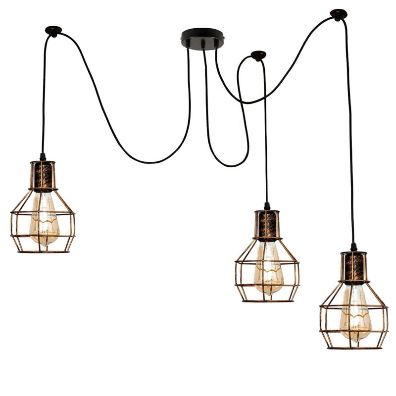 Barner 3 - Light Chandelier, Brushed Copper