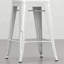 24 tabourets de comptoir en métal 24 po, 2, blanc vieilli, confortable, 24 po sur 2 - Repose-pieds de style industriel avec dossier blanc incurvé pour la maison