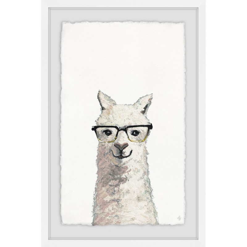 Llama Professor - Single Picture Frame Print, 30 cm H x 20 cm W x 4 cm D