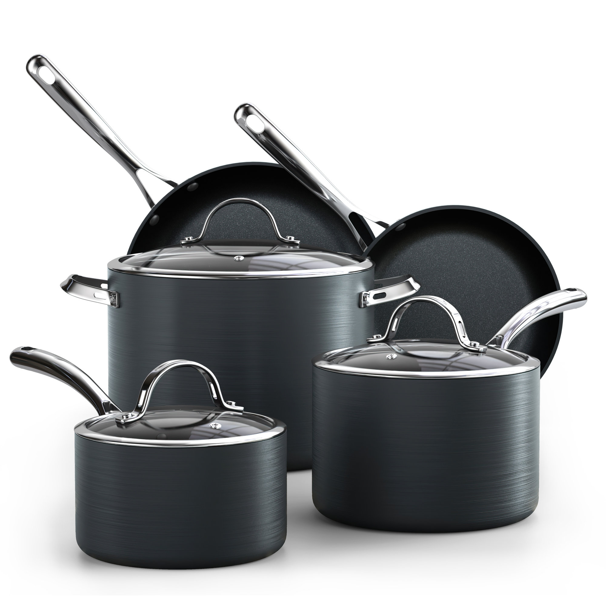 Cooks Standard 8-Piece Nonstick Hard Anodized Cookware Set, Pots and P