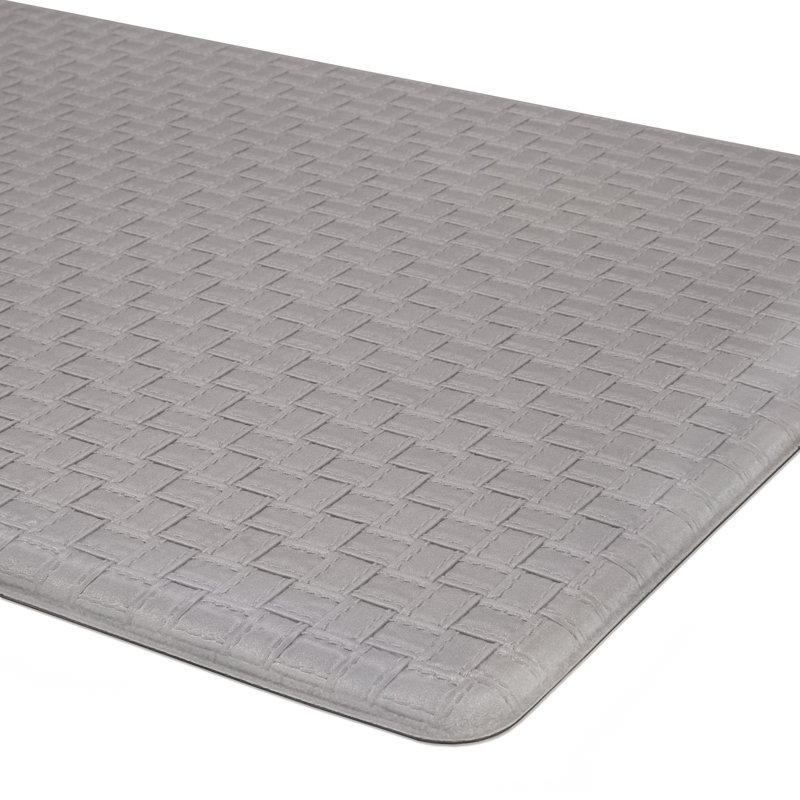 Tapis tissé gaufré anti-fatigue, Rectangle 1 pi 8 po x 3 pi 3 po, Gris