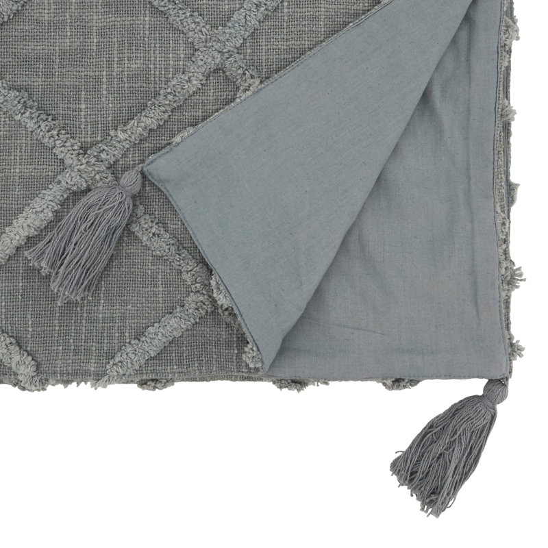 Iero Rectangular Geometric Table Runner, Gray