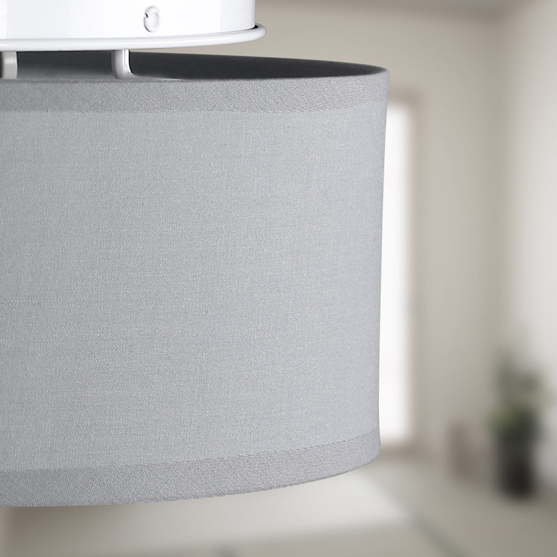 1-Light Flush Mount, 12.5cm H x 38cm W x 38cm D, Grey