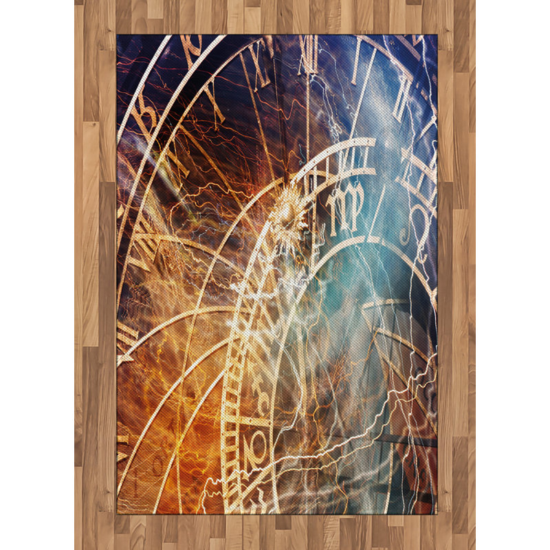 Tapis décoratif à longues fibres en polyester à haute densité Astrology, Rectangle— 4 pi x 5 pi 8 po